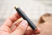 ★不定期販売★ 新型 硬度表示窓付き革軸芯ケース 【特上ヌメ革節目模様 ブラック】