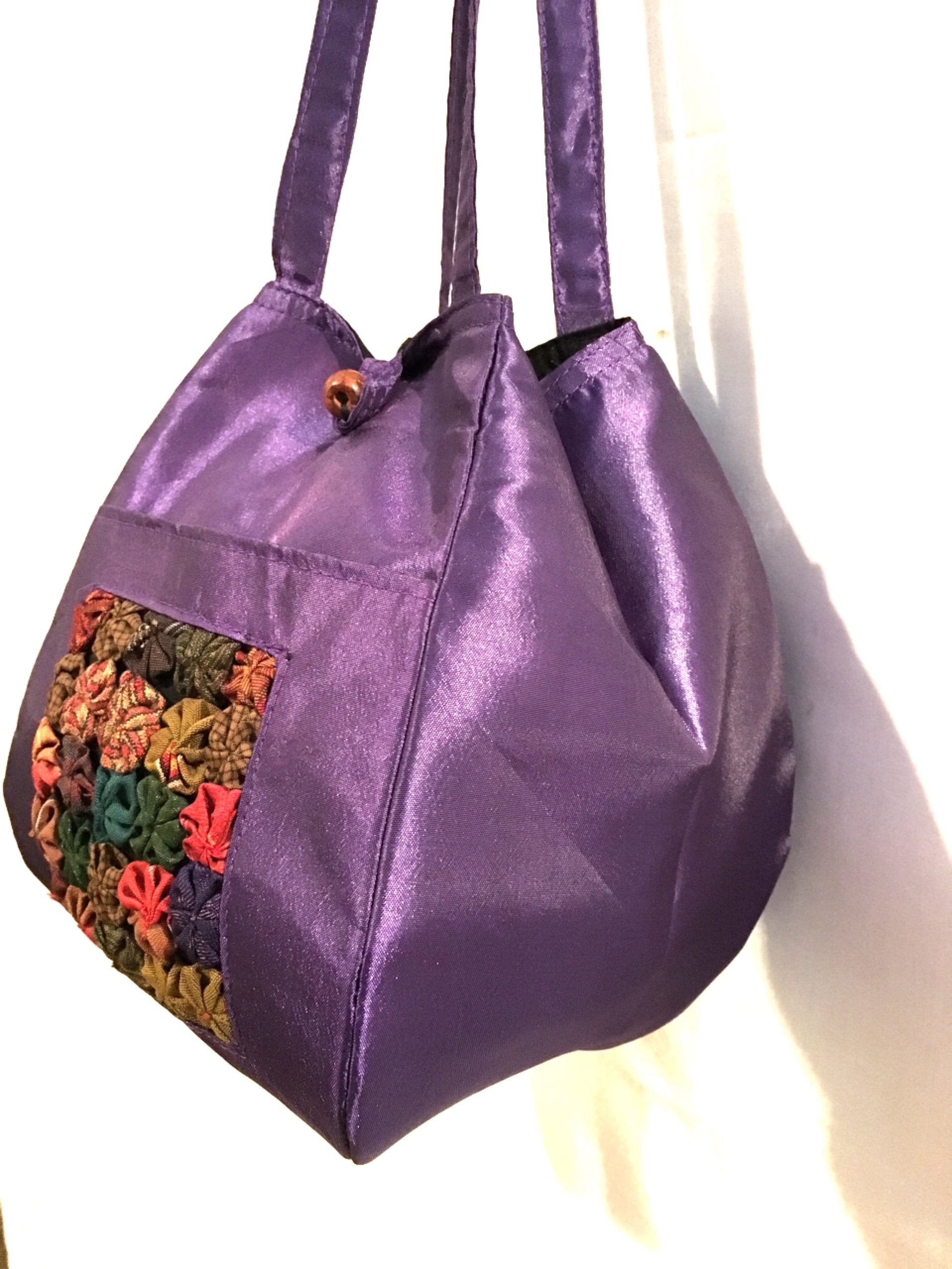 バッグ ショルダー 手提げ ヨーヨーキルト アジアン パープル