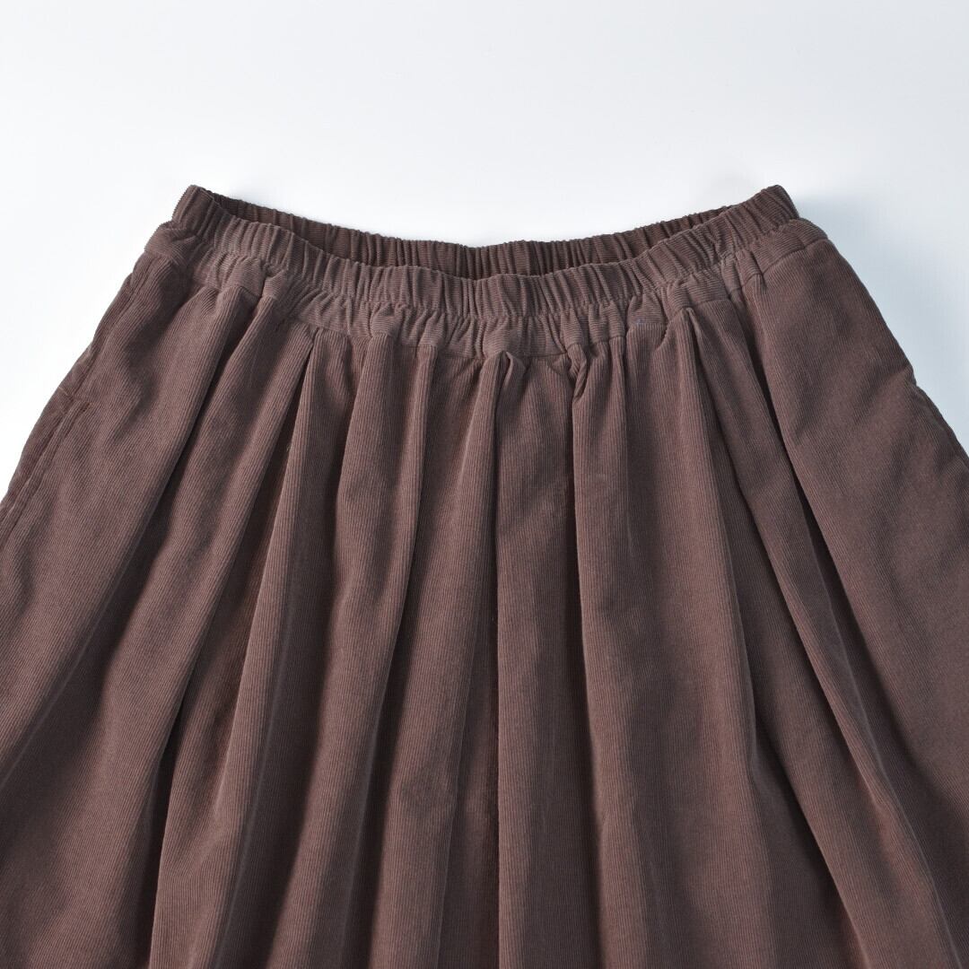 Sarahwear サラウエア アズマダキ・ファインコーデュロイ・ボックスタックスカート・ブラウン 今冬は一枚欲しいコーデュロイスカート【送料無料】