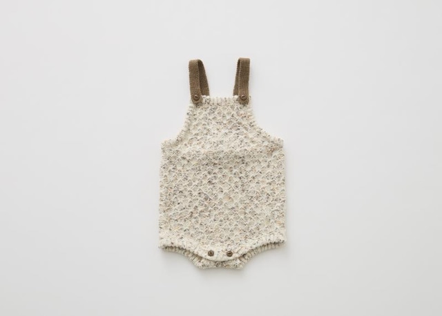 【 eLfin Folk 26AW 】 Nep Yarn Knit Rompers / ivory