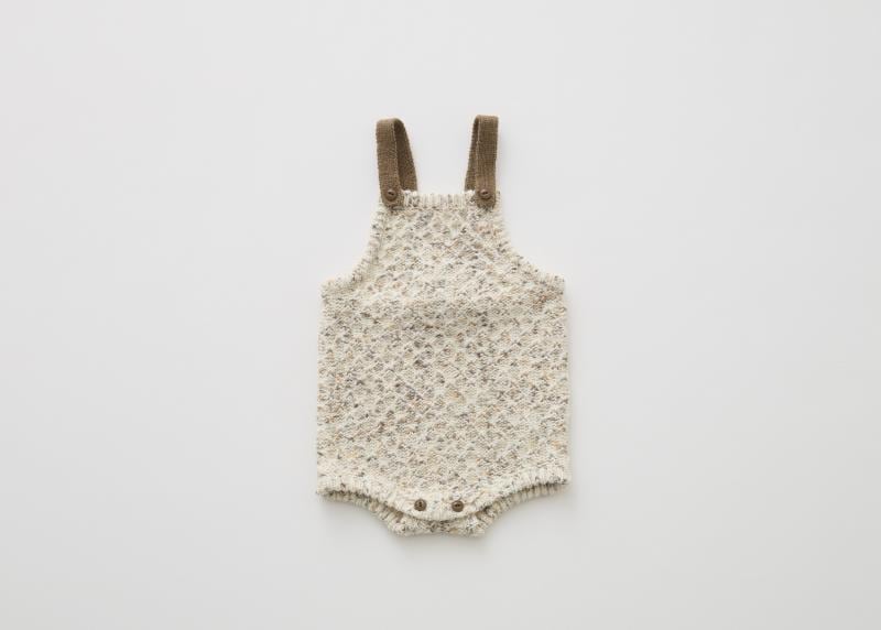 【 eLfin Folk 26AW 】 Nep Yarn Knit Rompers / ivory