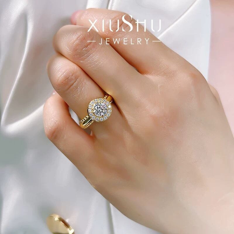 ヘイローリング 高炭素ダイヤモンド キラキラ ゴージャス 指輪 ハイ