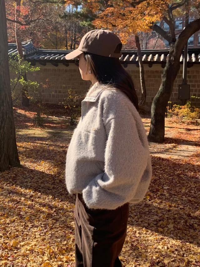 (予約) signature / Ceylon wool zip-up 2color