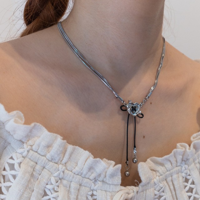 Benseスウィートリボンタッセルネックレス