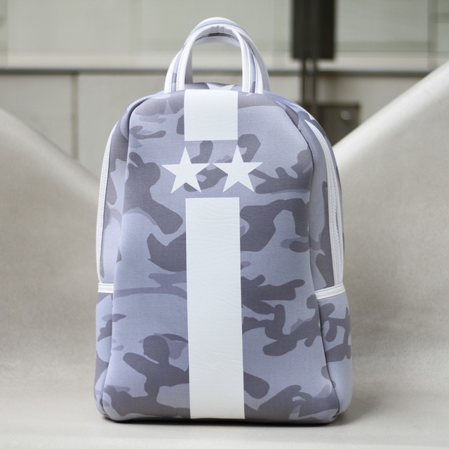 Gray Starline white camouflage backpack