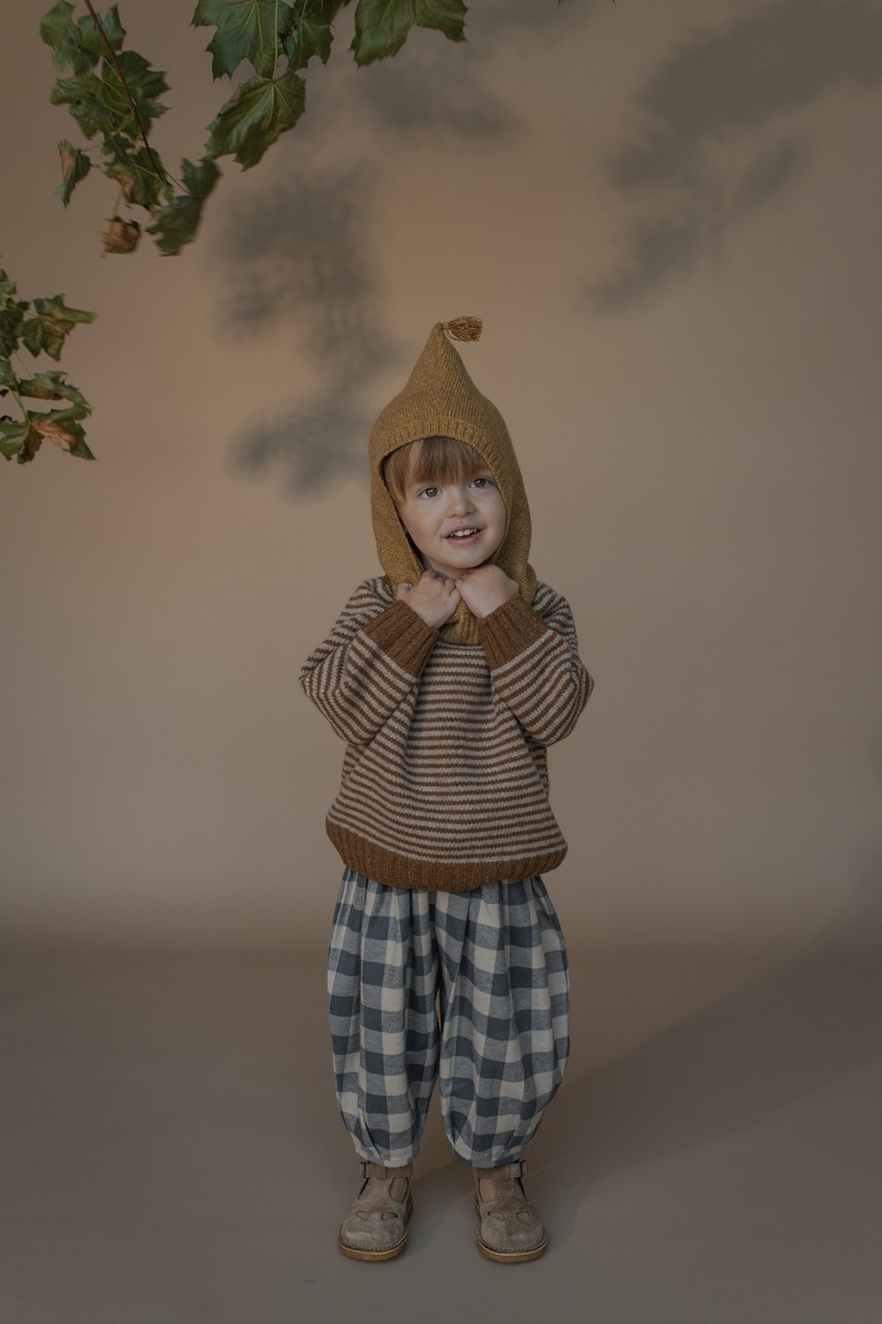 ORGANIC ZOO Fog Blue Gingham Lodge Pants