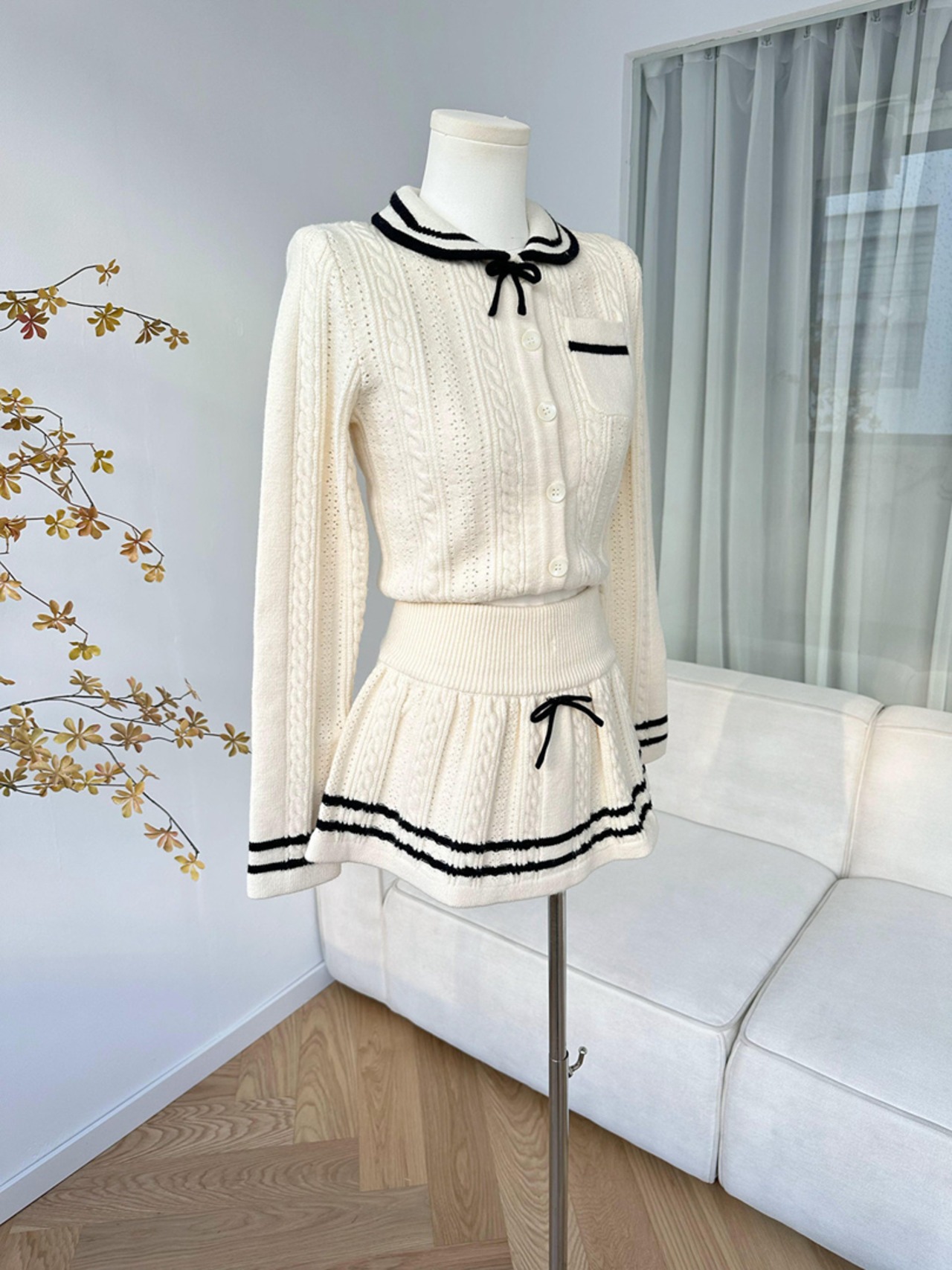 セーラーカラーガーリーニットセットアップ LK1813