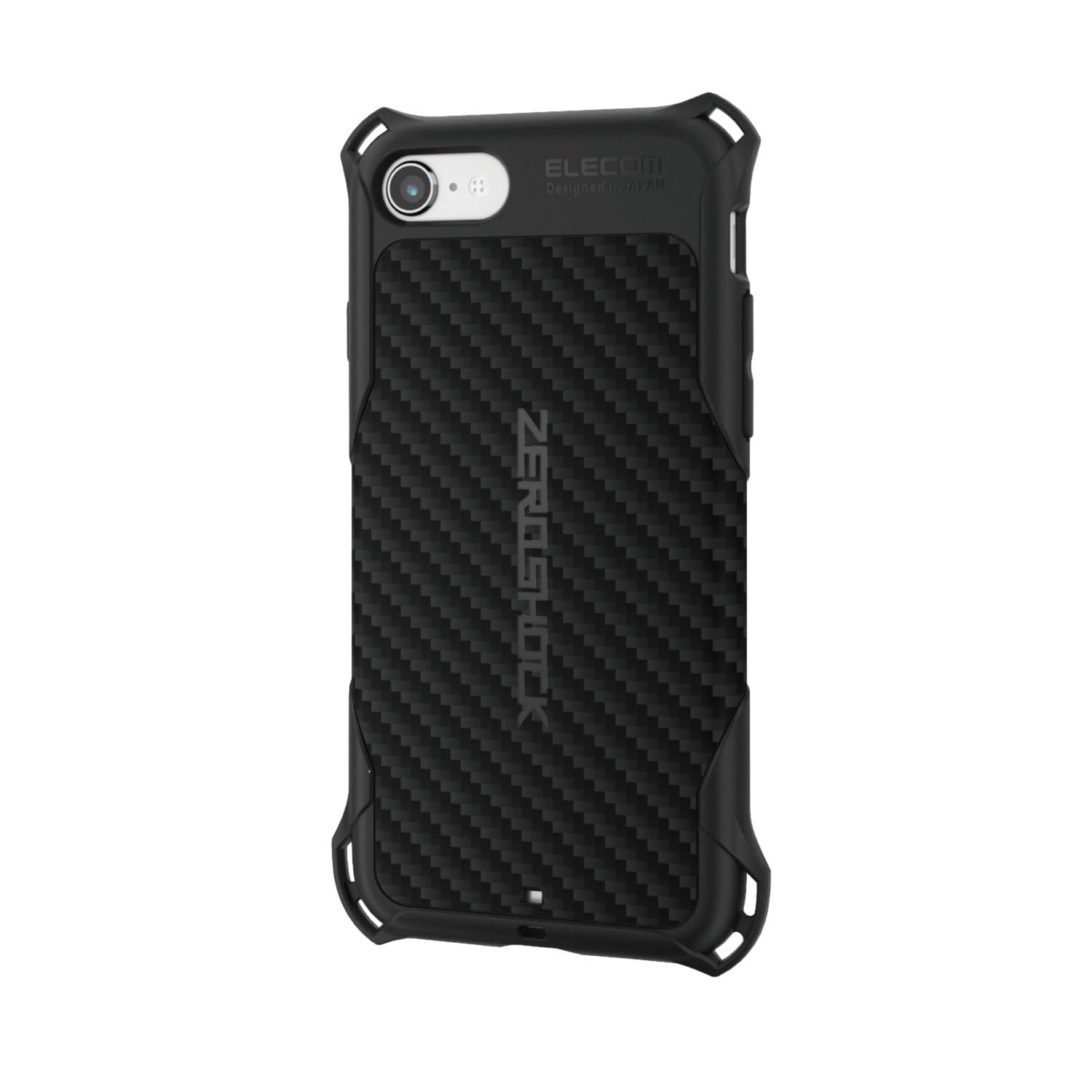 エレコム iPhone SE3 第3世代 用 ケース 耐衝撃 衝撃吸収 米軍MIL規格取得 ZEROSHOCK ソフト 【iPhone SE2 (第2世代) / 8 / 7 対応】 ブラック PMWA22SZEROGBK