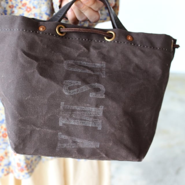 vasco キャンバス×レザー巾着バッグ CANVAS×LEATHER MAIL PERSE BAG VS