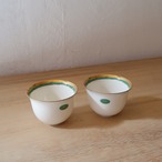 グリーンとゴールドのティーポット&カップ