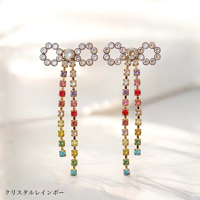 ロングリボン　ピアス