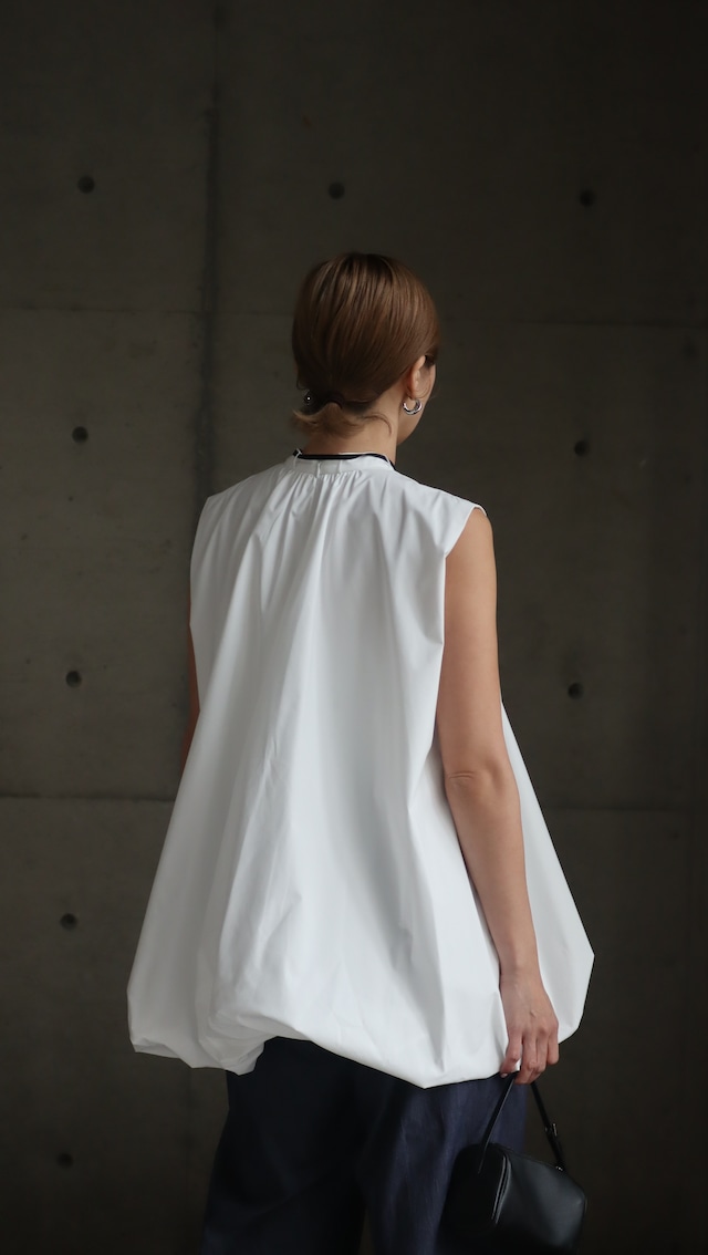 即納 balloon hem tunic (white) 撥水