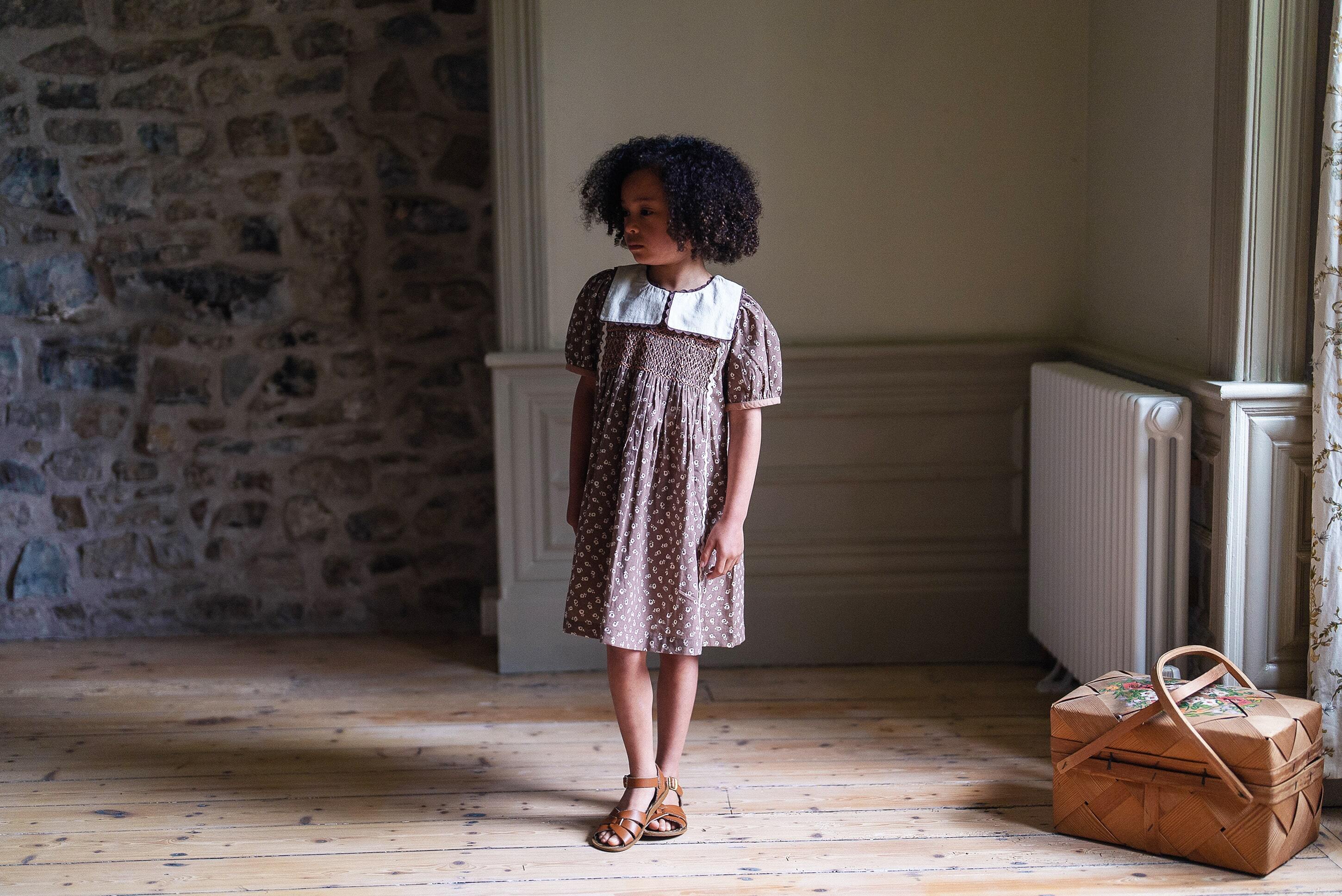 little cotton clothes Violet Dress Clover Floral | RESONASON