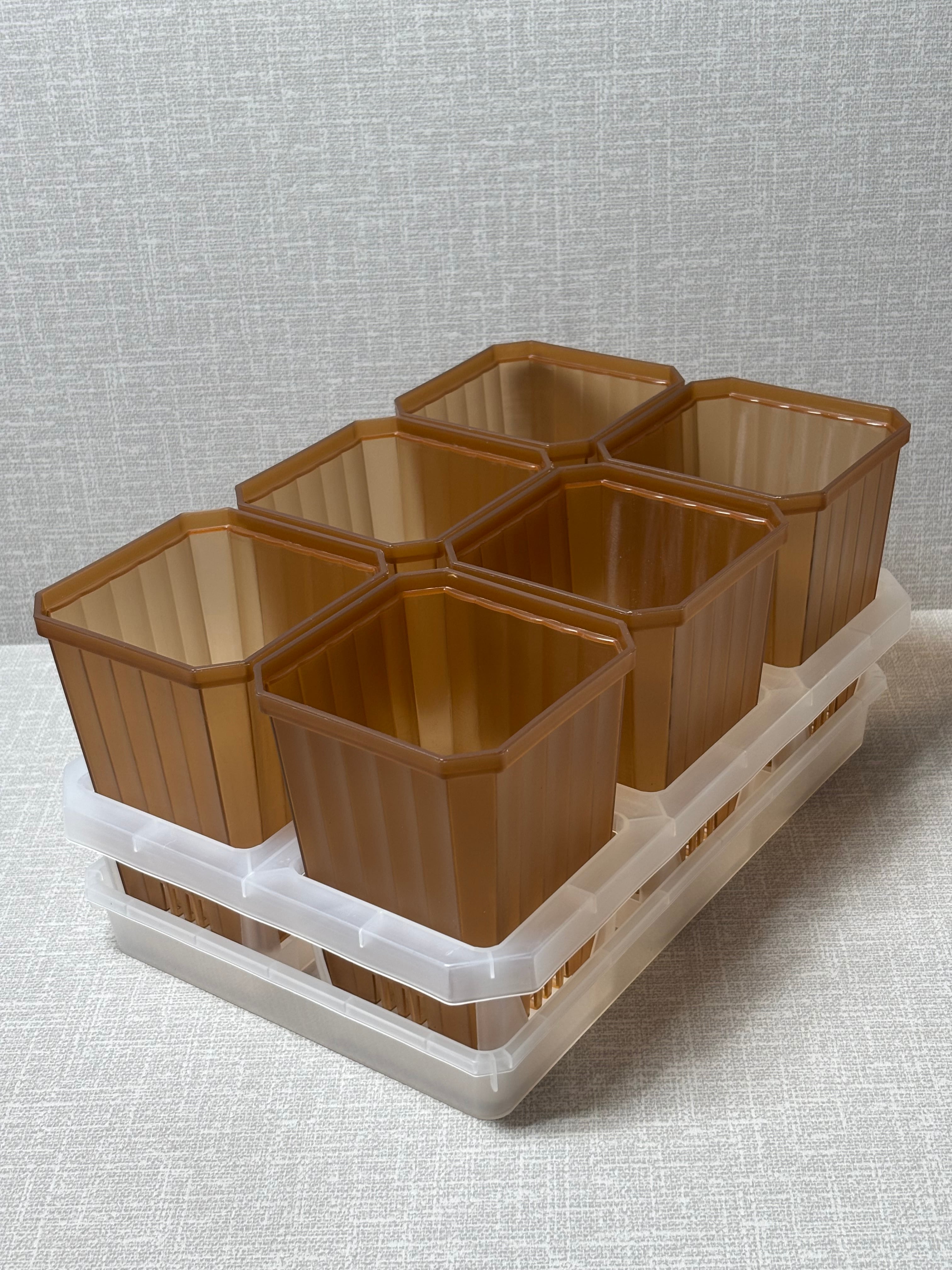 【D3】10㎝深ルータルスリット ブラウンセット 皿付き