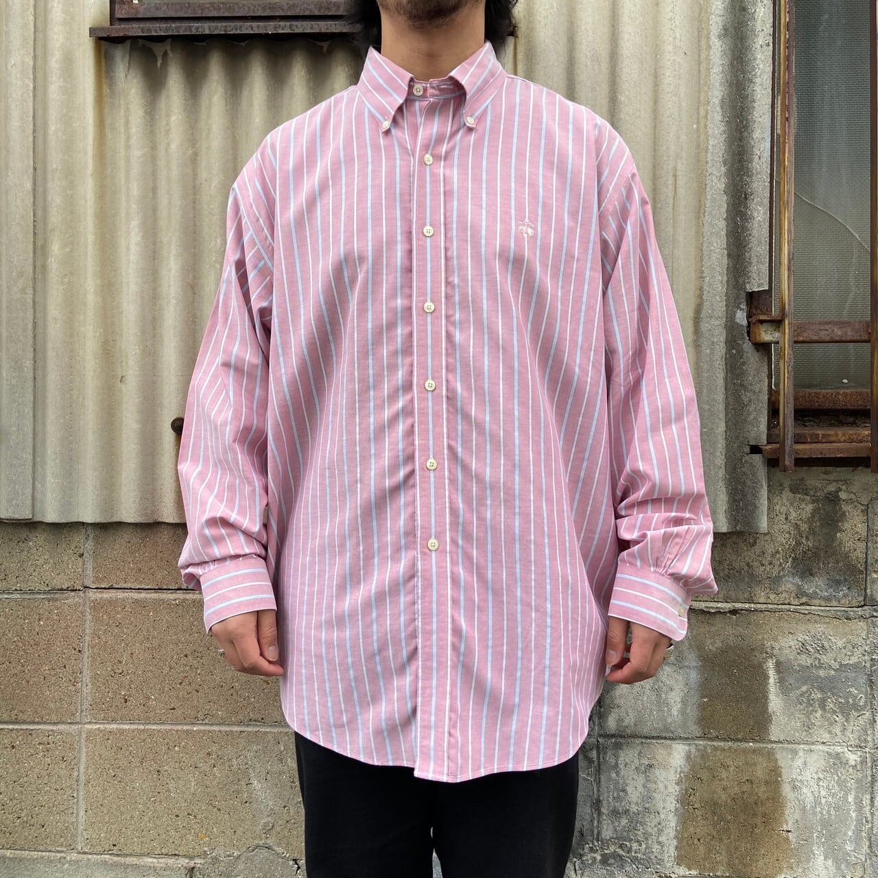 古着 ブルックスブラザーズ Brooks Brothers Est.1818 シアサッカー 長袖 ボタンダウンストライプシャツ メンズL相当 /eaa566030 2541462922.jpg?1768986373