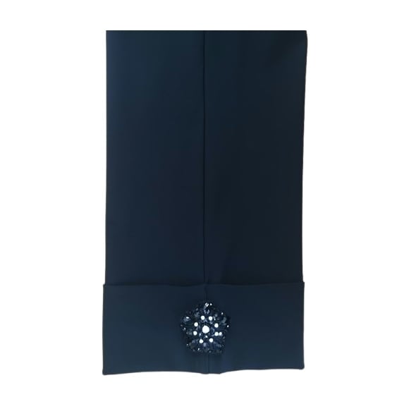 スーパービューティー パンツ ビジュー付き ダブルデザイン ストレッチ