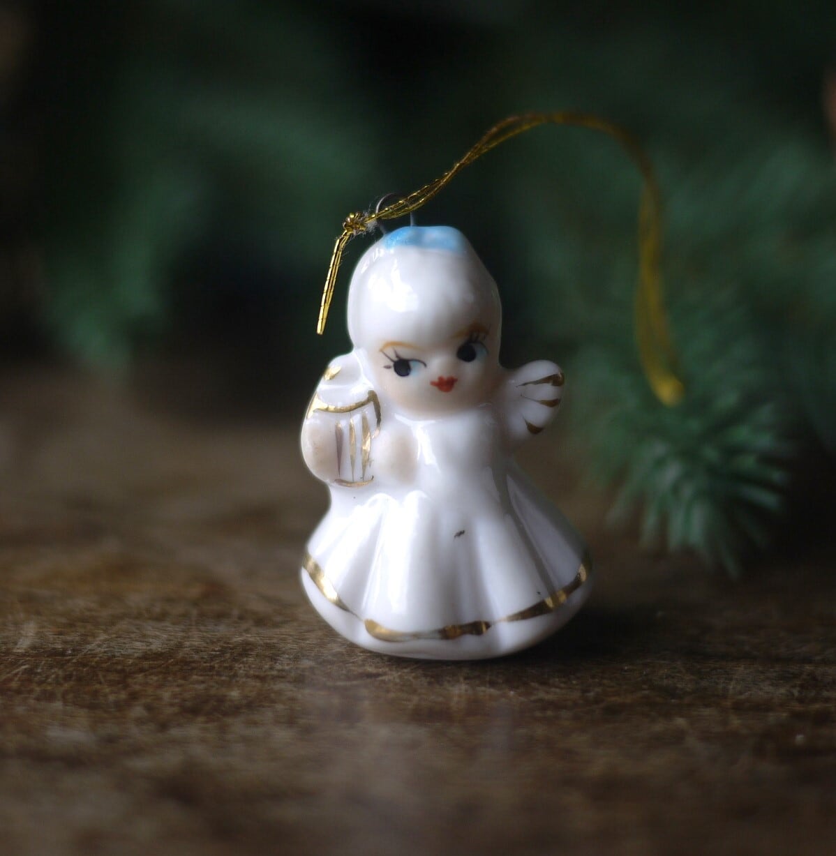 マンドリンを弾く天使 セラミックフィギュア ドイツ