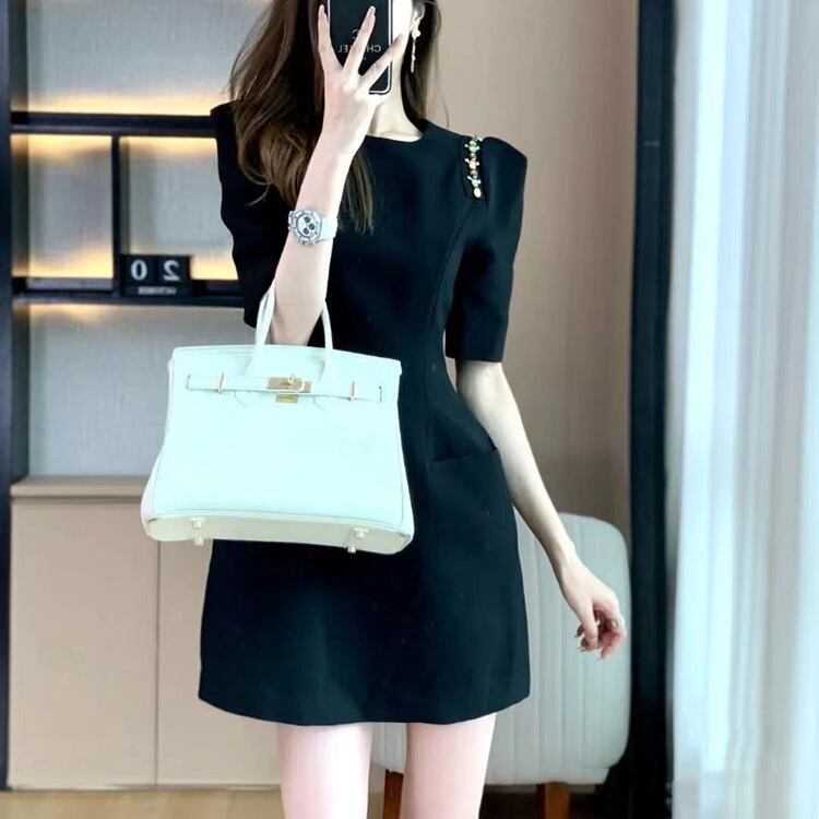 sheller シェリエ ベロアパイピングミニドレス Sheller ベロアパイピングミニドレス