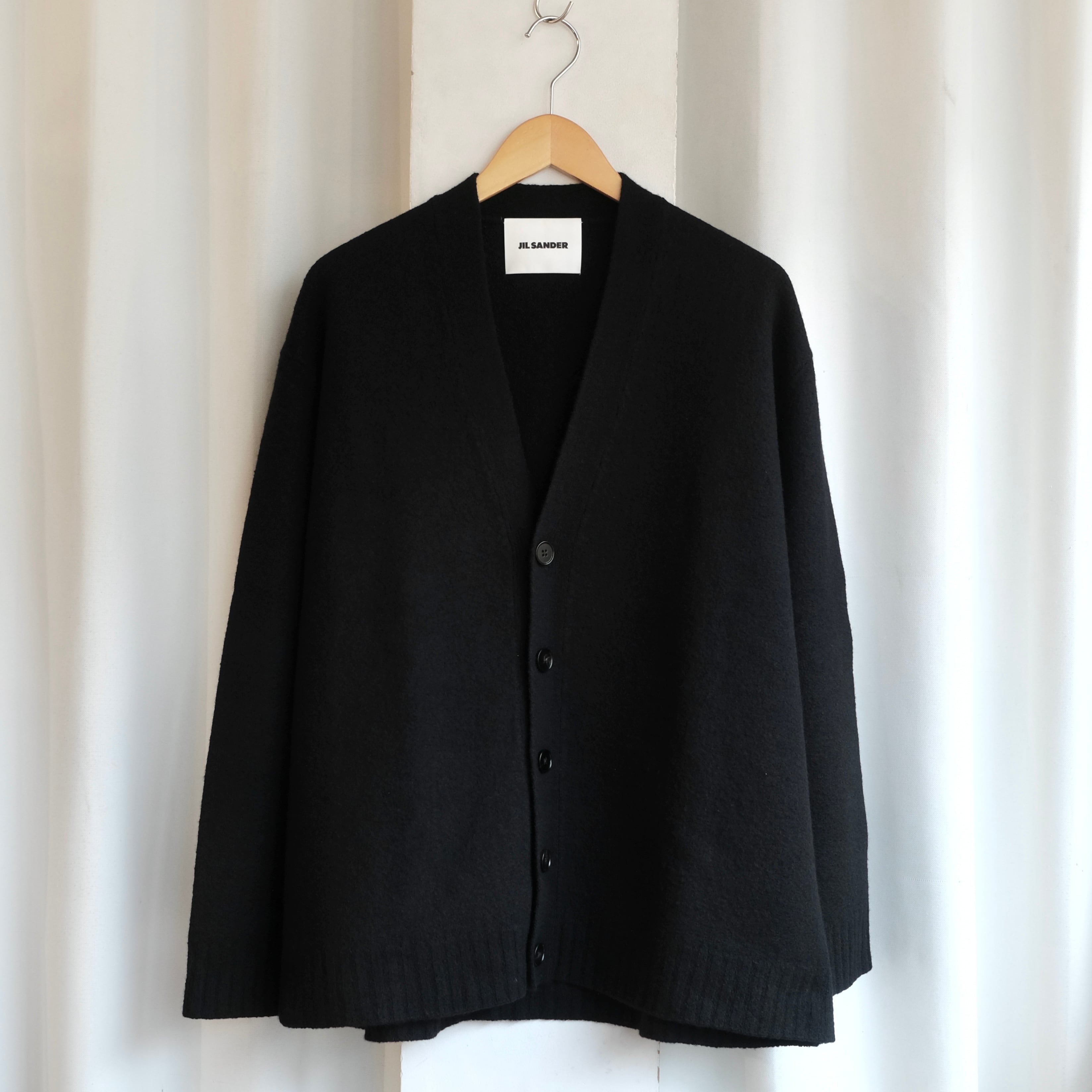JIL SANDER 美品 MERINO BOILED WOOL CARDIGAN 44 | safarionline
