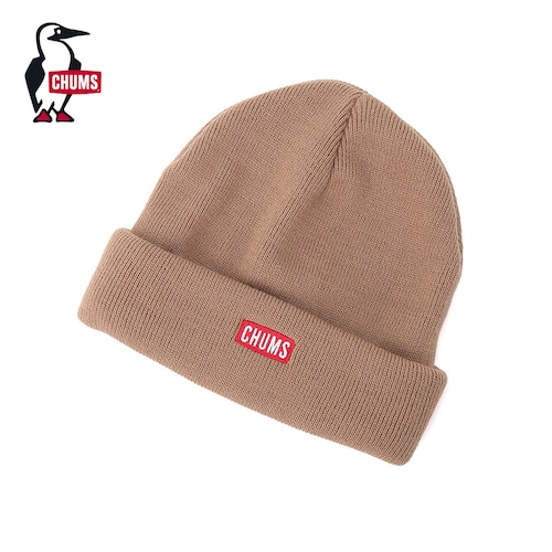 CHUMS チャムス ロゴ ショートニットキャップ ニット帽 ビーニー メンズ レディース アクリル フリーサイズ 051402 BEIGE