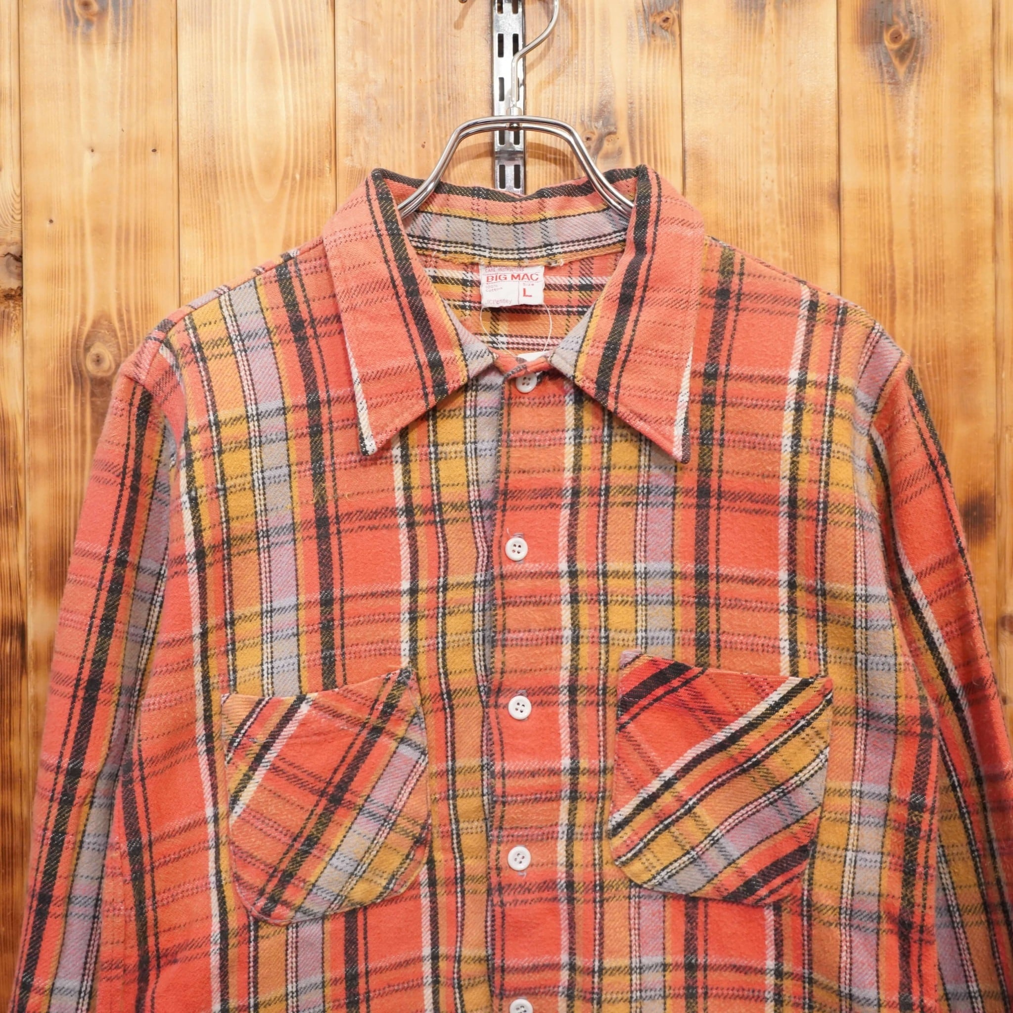 70s BIG MAC フランネルシャツ Big Mac “ old flannel shirt 70's . size L ¥7.900- (税込¥8.690