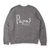 PAPAS パパス 両面Vガゼット プリント スウェット トレーナー サイズ 46 S /グレー/メンズ
