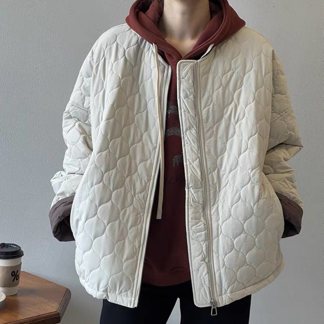 loose-fitting cotton quilted jacket m0161