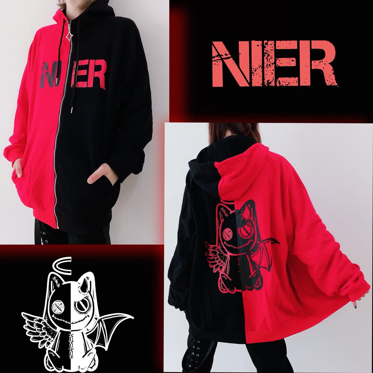 新品未開封　two-tone ZIP PARKA【Devil&Angel】Nie