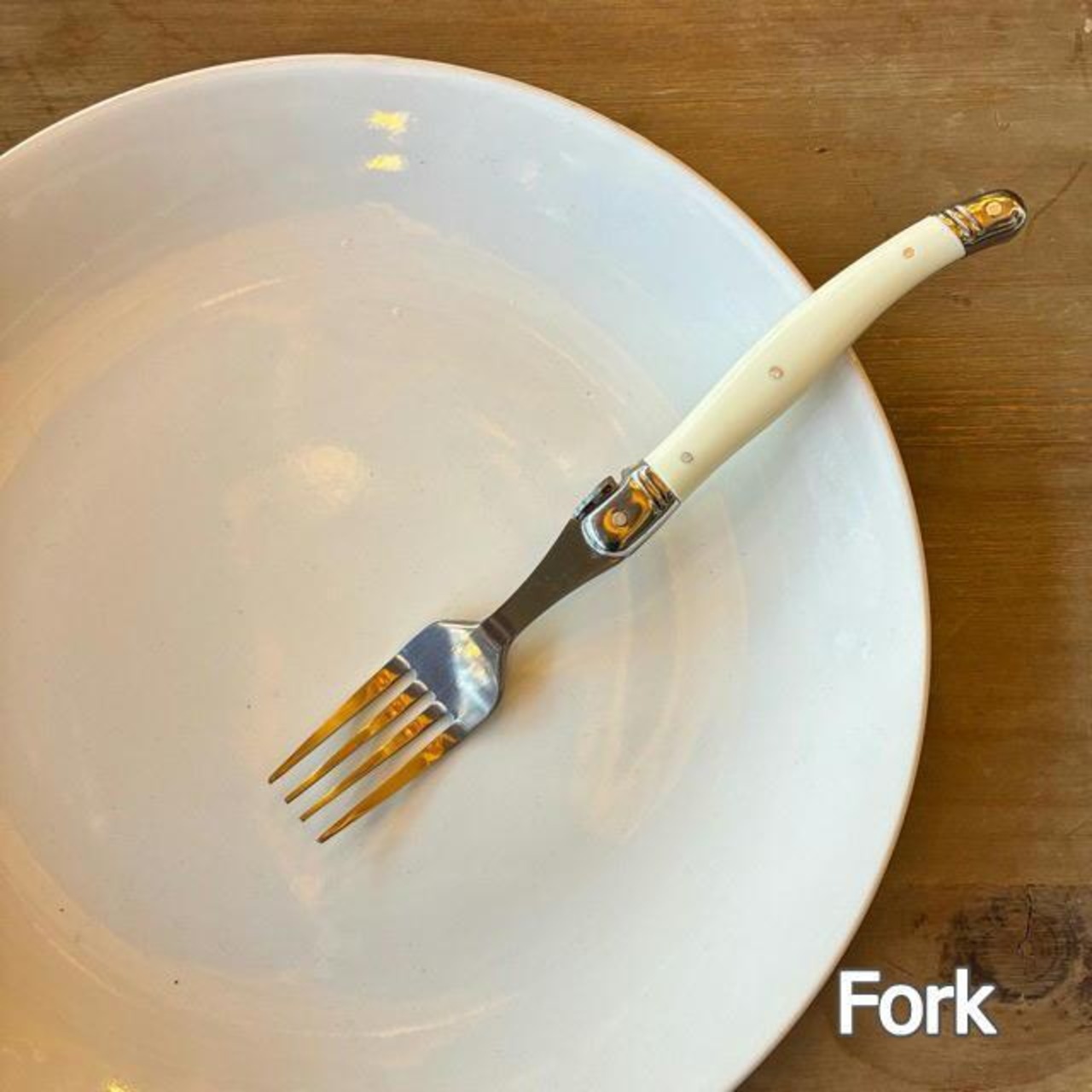 TOPANGA Kitchen Classic Modern Cutlery Ivory 2-type Spoon, Fork, and Knife