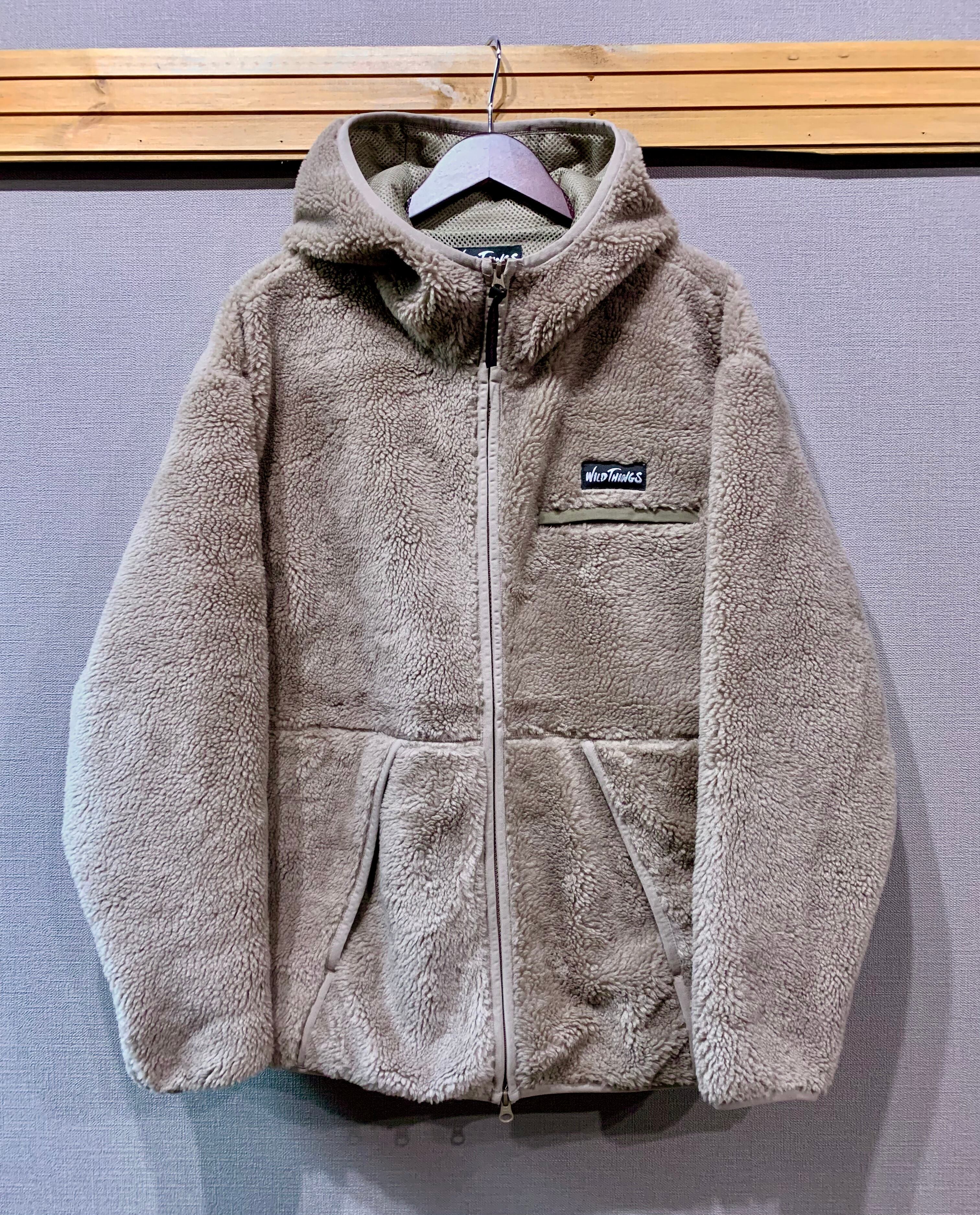 WT21234KY…MENs L  ワイルドシングス フラッフィー ボア ジップ フーディー FLUFFY BOA ZIP HOODY フリース ジャケット WILDTHINGS WT21234KY Taupe ベージュ系