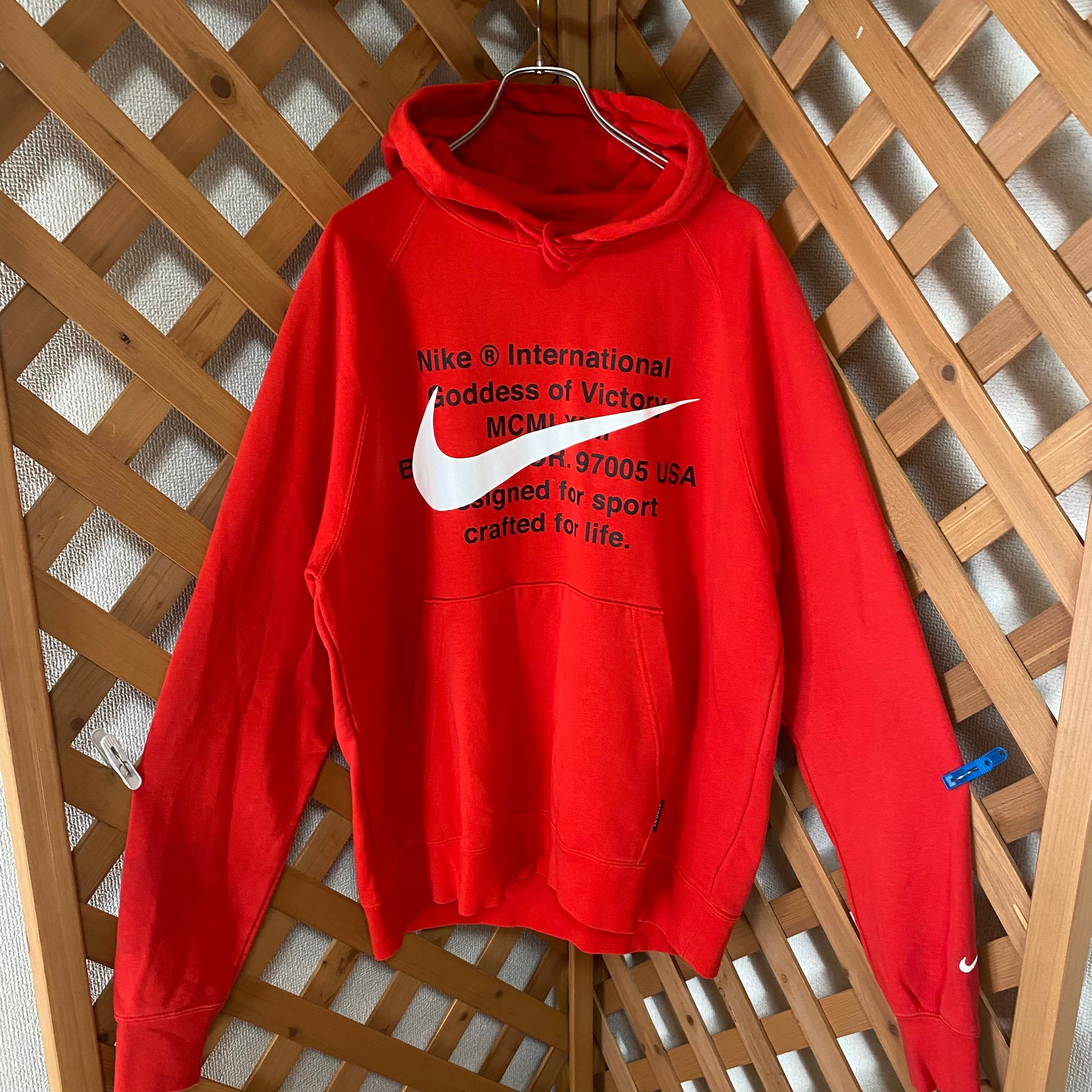 NIKE 銀タグ 90s スウェットパーカー ビッグスウッシュ XL  ネイビー