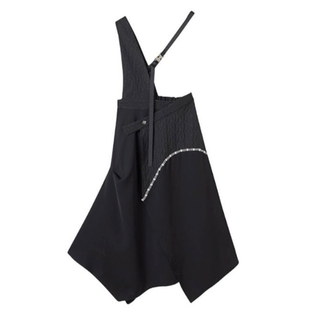 Asymmetric buckle floral one-piece C1608
