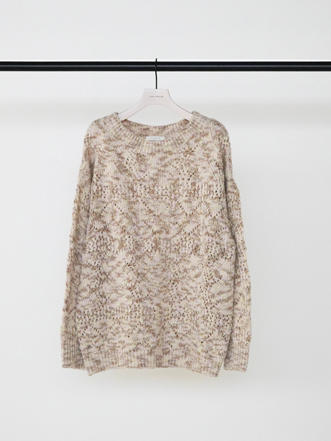 【9/下旬〜10/上旬入荷次第お届けのご予約】CHIGNON/シニヨン ブークレMIX透かしニット 9865-403DP F