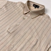 DAKS ダックス ヘリンボーン ストライプ 半袖 ポロシャツ サイズ L /メンズ/天竺系コットン/日本製/ポケット付き