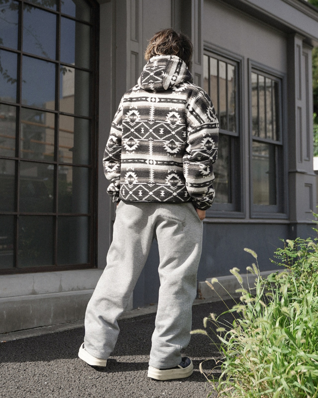 【#Re:room】NATIVE PATTERN BOA ZIP BIG PARKA［REJ140］