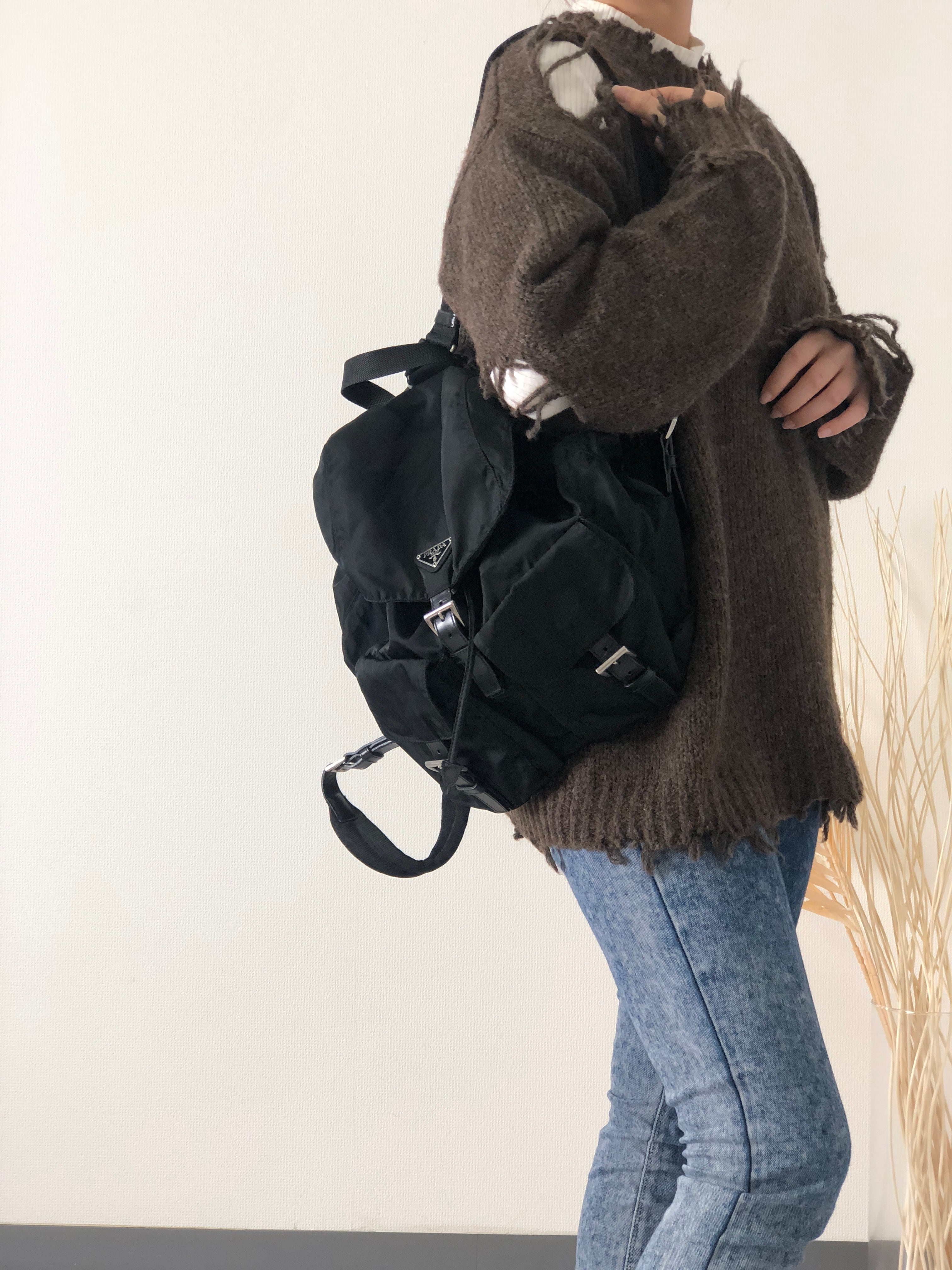 PRADA プラダ トライアングルロゴ フロントバックル ナイロン ダブル