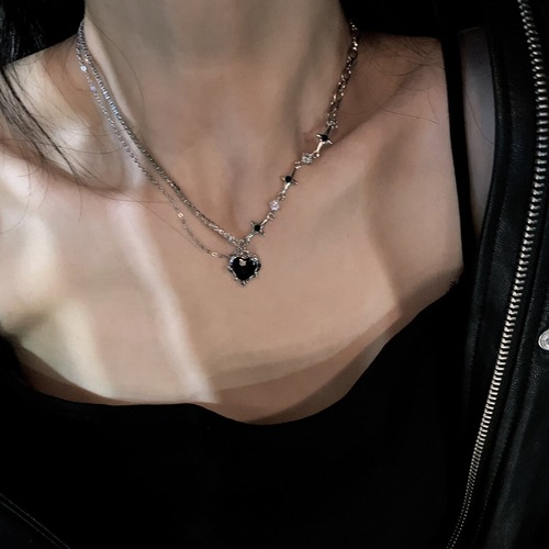 heart chain necklace / l0452
