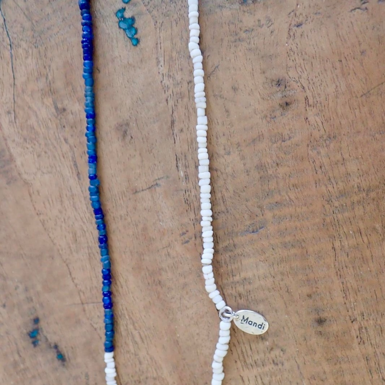 Mandi/マンディ 2Tone Necklace(XS Beads/70cm)(White×Navy)