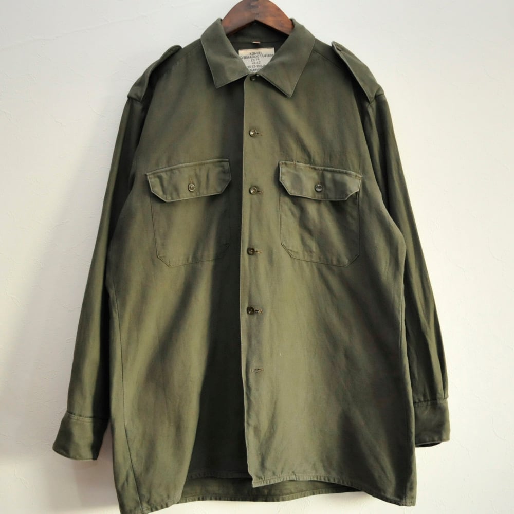 vintage EURO Military kunzel 74s fatigue shirt{ユーロ ミリタリー