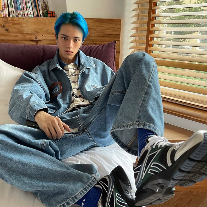 MamaHasGunウォッシュドデニムスタジャン | mblueshop