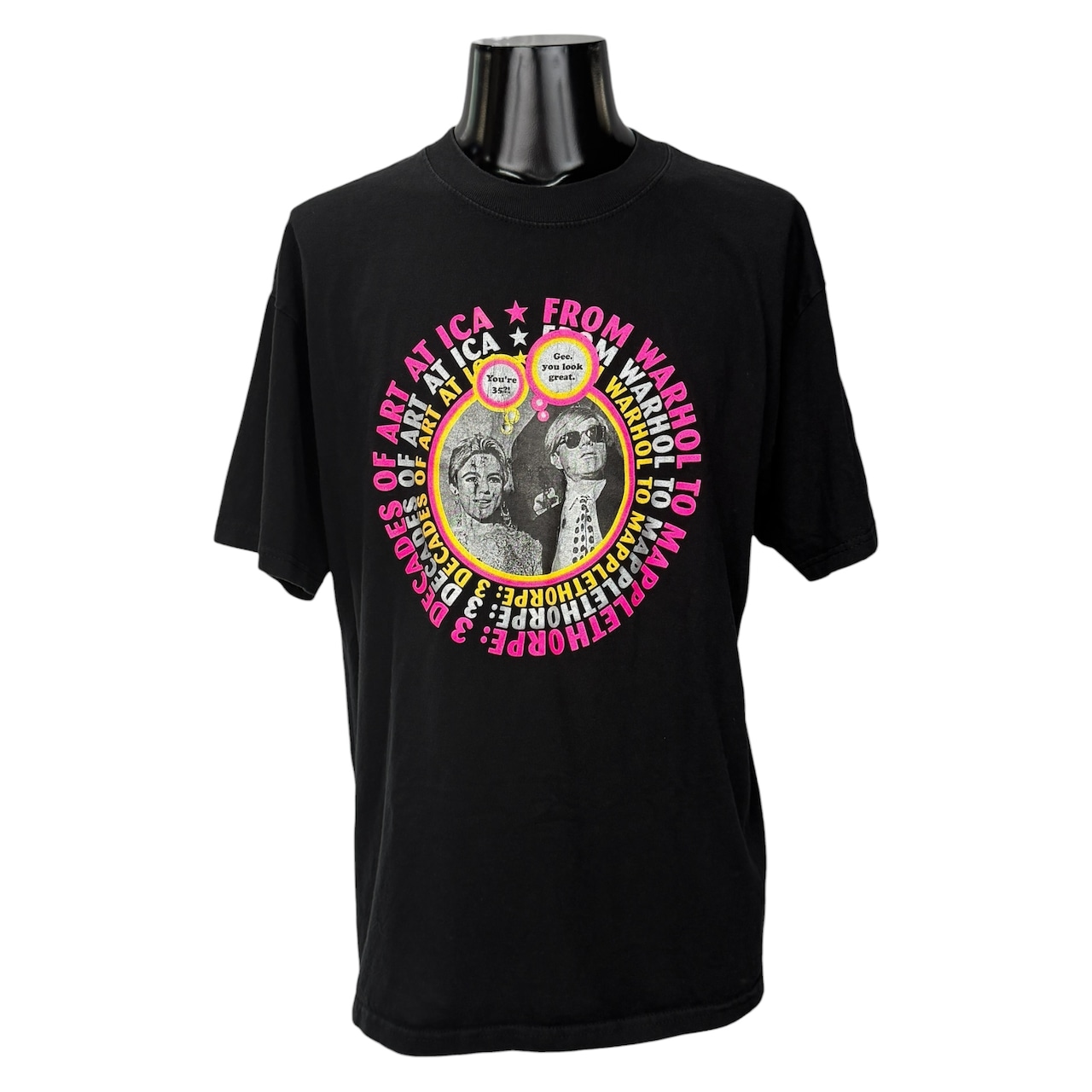 【ANDY WARHOL / ROBERT MAPPLETHORPE】アンディ・ウォーホル / ロバート・メープルソープ "3 DECADES OF ART AT ICA" GILDANタグ 90's Vintage Tシャツ