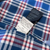 美品 TOMMY HILFIGER トミーヒルフィガー チェック柄 BD 長袖シャツ サイズ XXL /ブルー系×レッド/オーバーサイズ