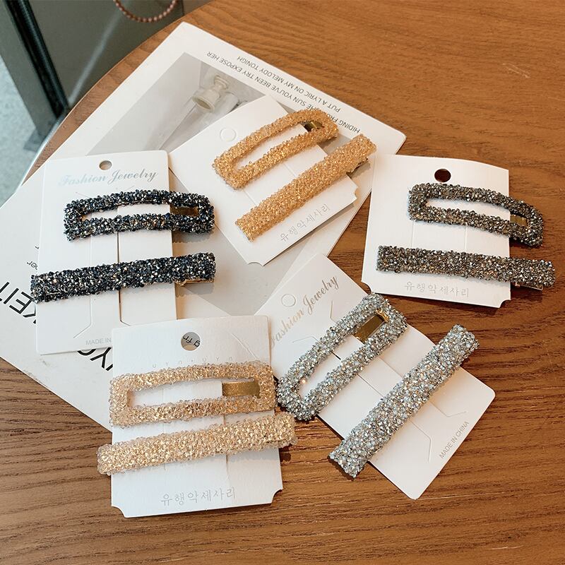 クリスタルヘアアクセサリー ヘアピン ブラック・アイド・ピーズ66953149757