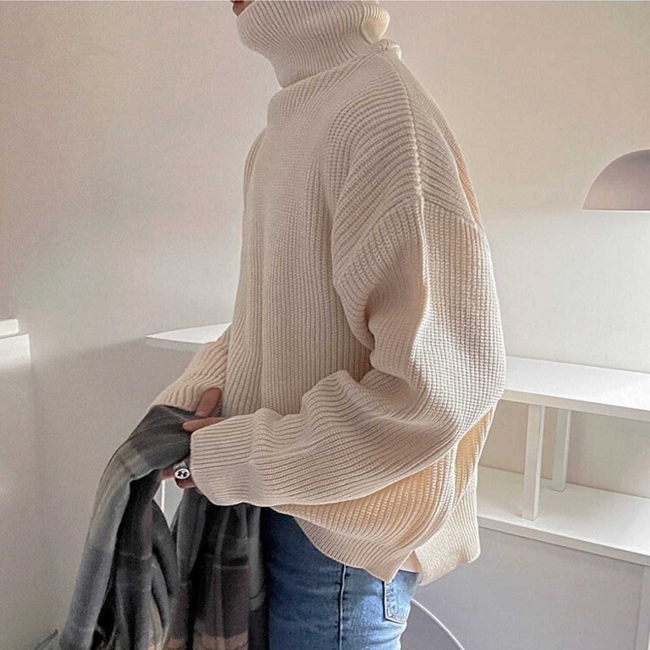 ボトルネックベーシックニット　MT0080367