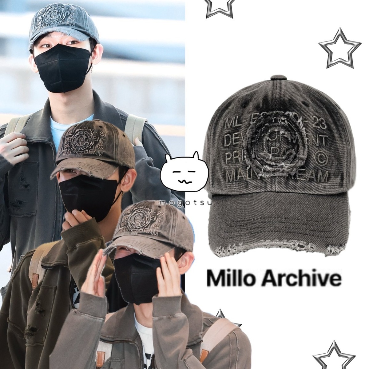 ★ENHYPEN ソヌ 着用！！【MILLO ARCHIVE】Core denim ball cap [Washed black] | もごつ