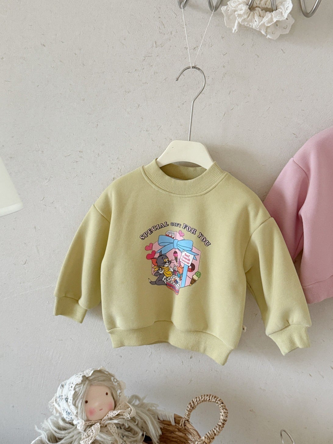 ベビー裏起毛イラストトレーナー