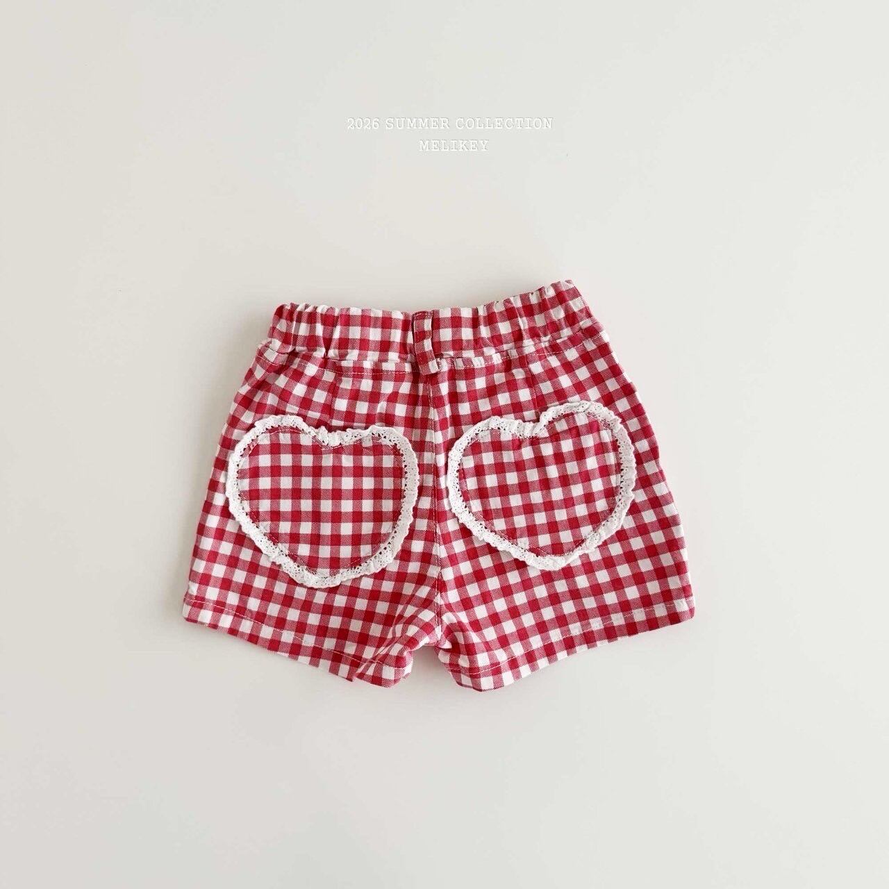 【即納】MELIKEY/Check heart pants(red/L)
