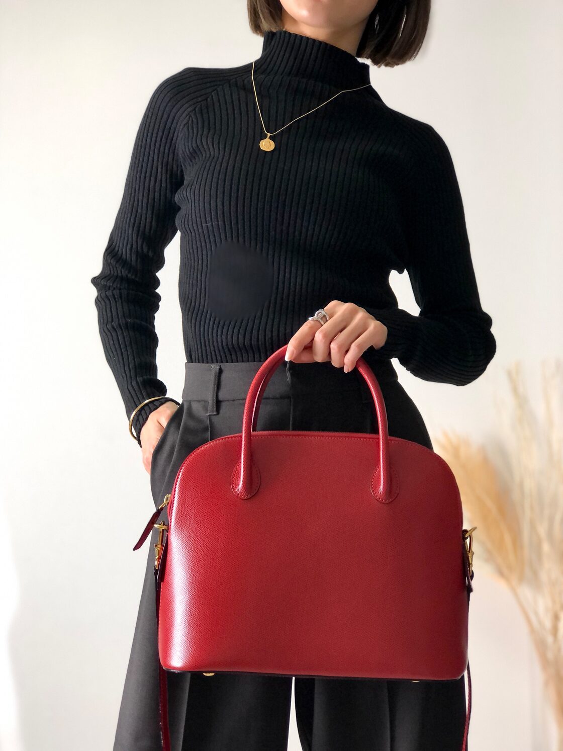 CELINE セリーヌ レザー ブガッティ 2WAY ショルダーバッグ レッド 