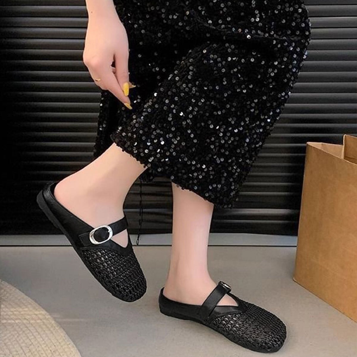 パンプス メッシュ ラウンドトゥ レディース 春夏 韓国 大人 きれいめ 走れるパンプス 歩きやすい 疲れにくい フラット ミュール サンダル つっかけ ぺたんこ 大人可愛い 大人女子