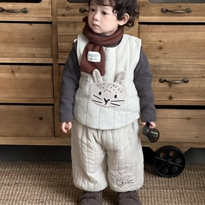 ベビー冬新作　中棉ベストセットアップ　OR　暖かい　トップス